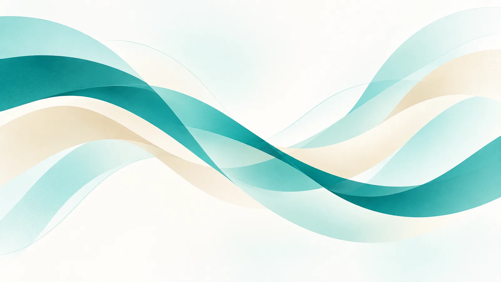 Abstracte dubbele golven in teal en zand