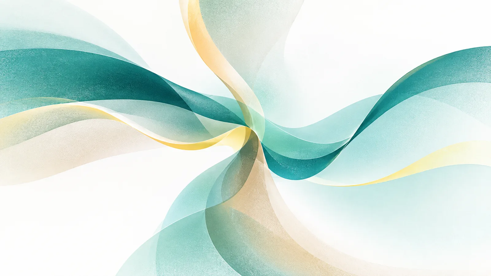 Abstracte linten die elkaar kruisen in teal en goud