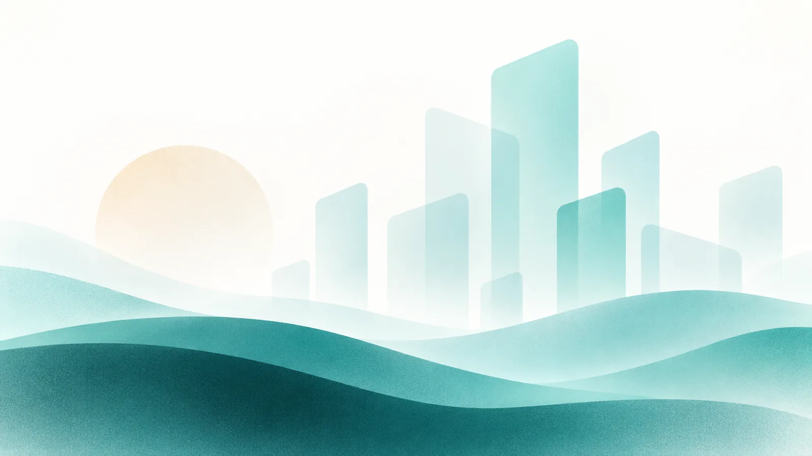 Abstracte skyline boven heuvels