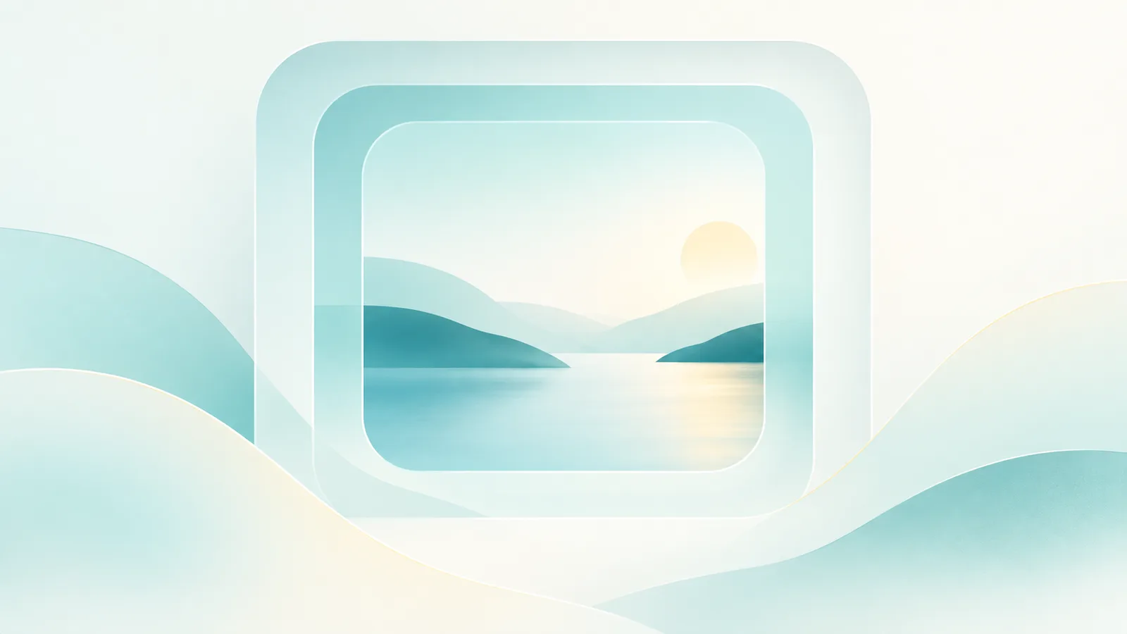 Abstract venster met uitzicht op een meer